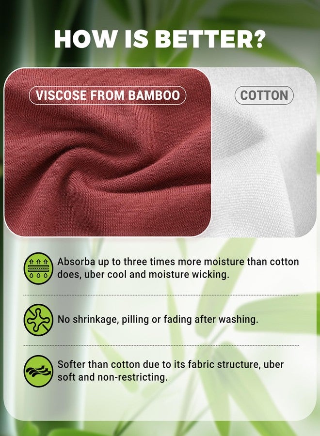 BAMBOO COOL ملابس داخلية نسائية من بامبو كول، سراويل داخلية ماصة للرطوبة، ناعمة وجيدة التهوية، بخصر متوسط، عبوة من 5 قطع - Image 3